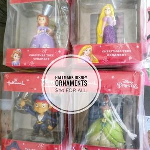 Disney Hallmark ornaments Tiana Tangled Sofia Jake